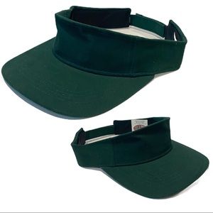 Old new stock vintage Solid Green sun visors hat 1980’s 1990’s cap